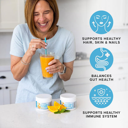 Colostrum Collagen Powder with HydroPeptide – Gut Health, Skin & Immune Support | Orange Cream