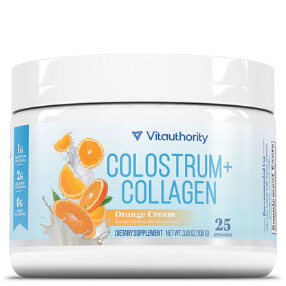 Colostrum Collagen Powder with HydroPeptide – Gut Health, Skin & Immune Support | Orange Cream