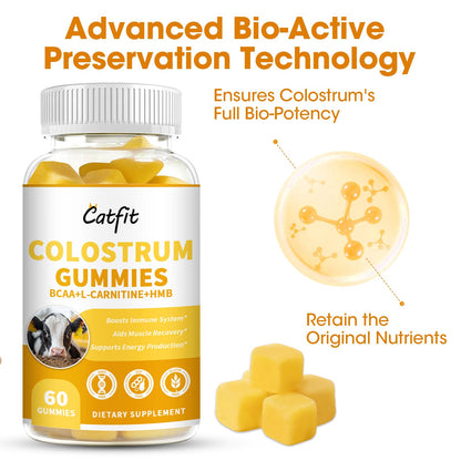 Sugar-Free Colostrum Gummies – Grass-Fed, 40% IgG, Orange, 60 Gummies