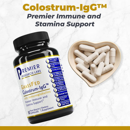Premier Research Labs Colostrum-IgG - Bovine Colostrum for Immune Health | 60 Capsules