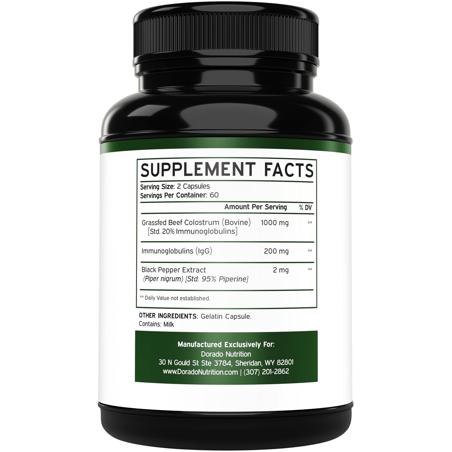 Colostrum Supplement 120 Count – 1000mg per Serving, Grass-Fed, USA Made, 20% IgG