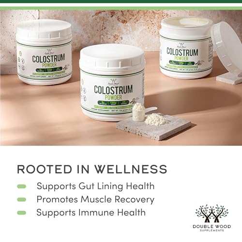 Double Wood Colostrum Powder - Immune & Gut Health Support (120g, 60-Day Supply)