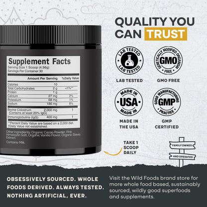 Colostrum Supplement | Grass-Fed Bovine Colostrum Powder with 2000mg & 400mg IgG – Gut, Immunity, Skin