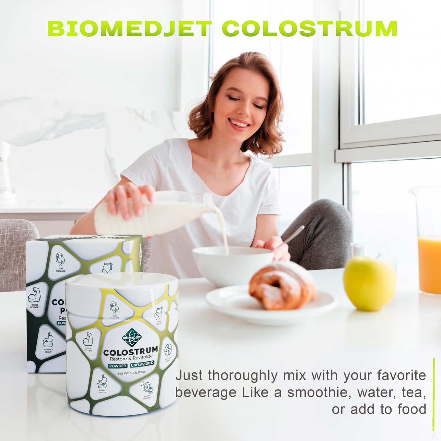 Colostrum Supplement Powder-for Immune Support, Gut Health-Muscle Recovery & Wellness-Natural IgG-Pure Whole Bovine Superfood-Unflavored-75 Servings