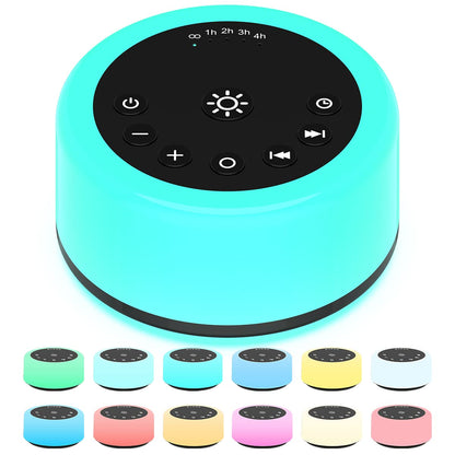 ColourNoise Soother Sleep Sound Machine – 30 Non-Looping Sounds, 12 Night Lights, 5 Timers, Portable