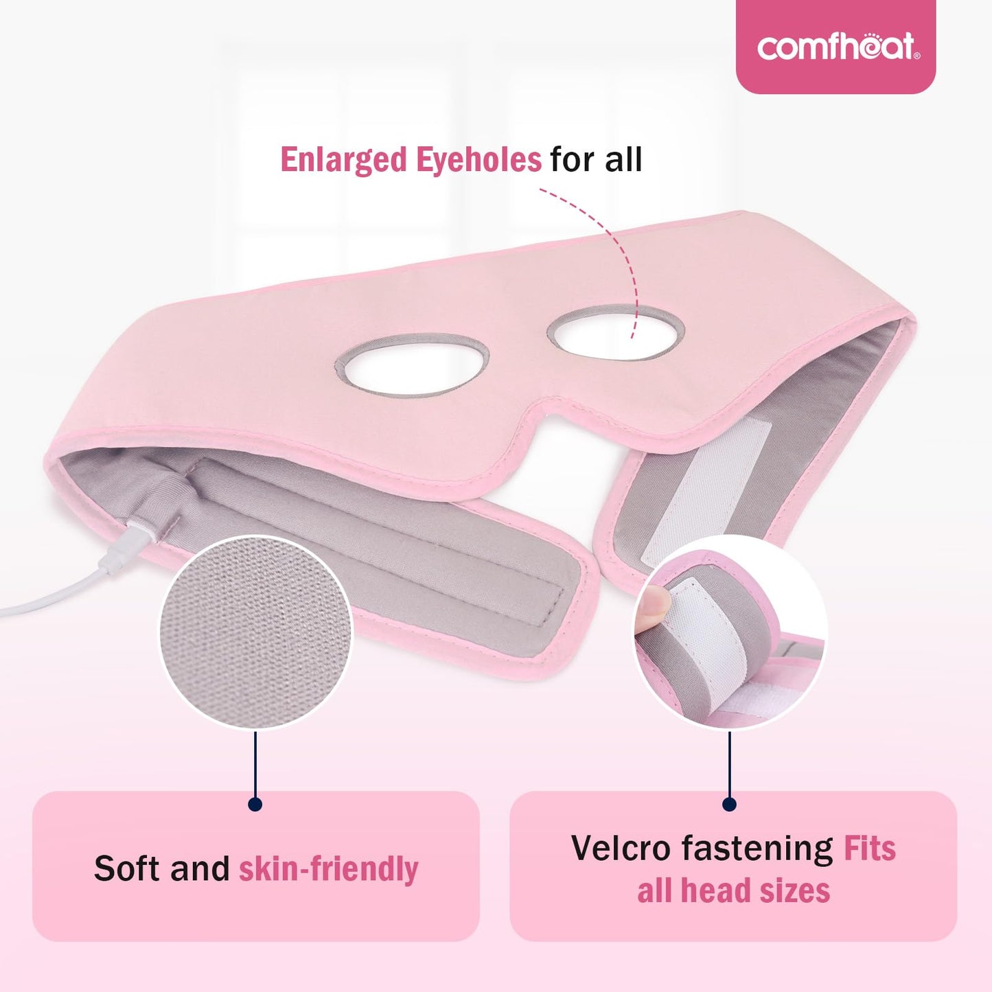 Comfheat Sinus Relief Mask — 3-Setting Face Heating Pad for Sinus Pressure & Congestion