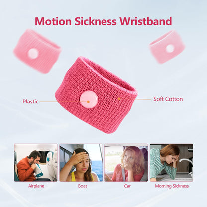 COMFYTHERA Motion Sickness Wristband — Natural Nausea Relief for Travel (6 Pairs, Multicolor)