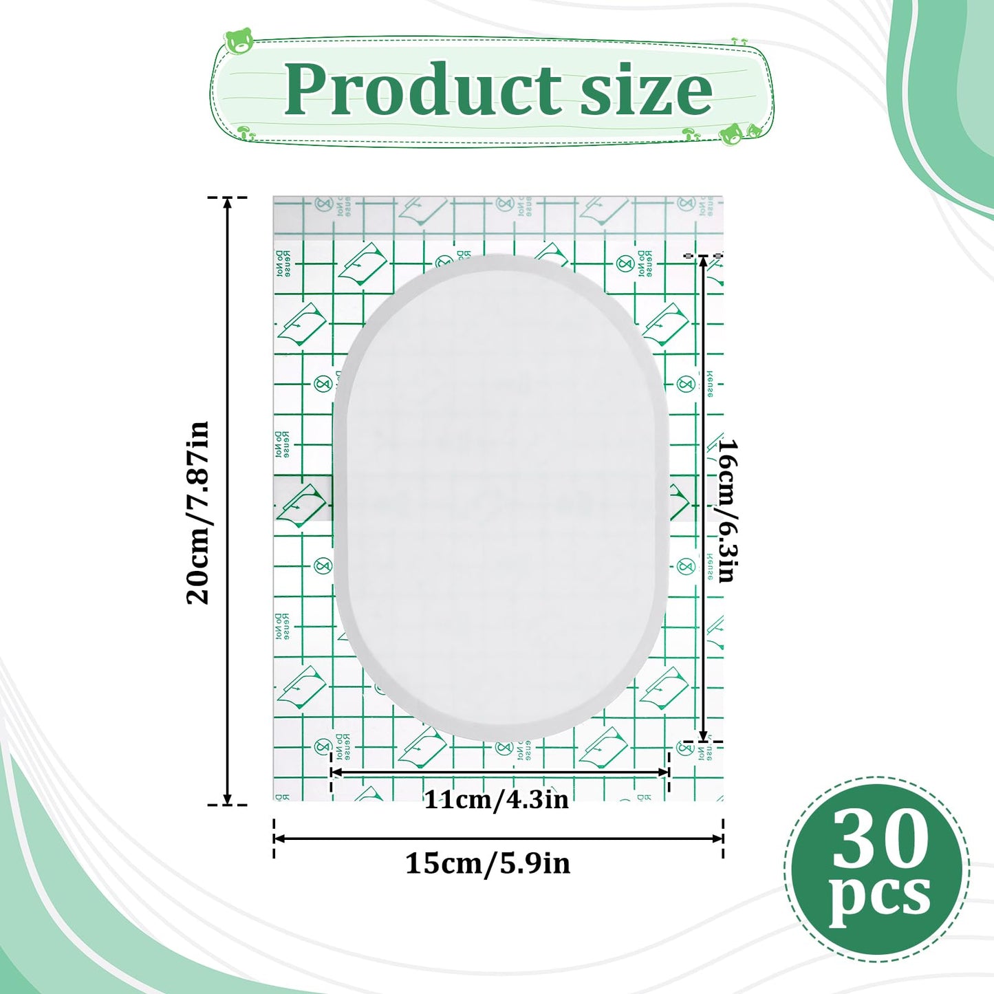 COMNICO 30PCS Castor Oil Pack Wrap – Disposable Self-Adhesive Patch 8x6 in