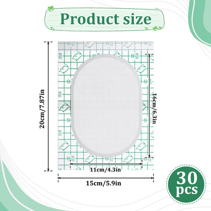 COMNICO 30PCS Castor Oil Pack Wrap – Disposable Self-Adhesive Patch 8x6 in