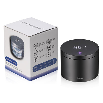 42KHz Ultrasonic Cleaner with UV Light | 250ml, Digital Touch Control, 3/5/10 Min Timers, Waterproof