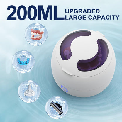 Upgraded Ultrasonic Retainer Cleaner - 45kHz Cleaning Machine with 200ml Pod