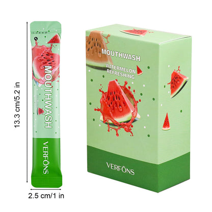 Mini Mouthwash Bulk – 40-Count Travel Pack, 10ml (0.35 oz), Watermelon, Alcohol-Free, Individually Packaged