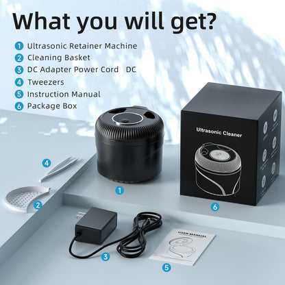 Ultrasonic Retainer Cleaner 45kHz – 4 Modes, 200ml Pod, Digital Timer