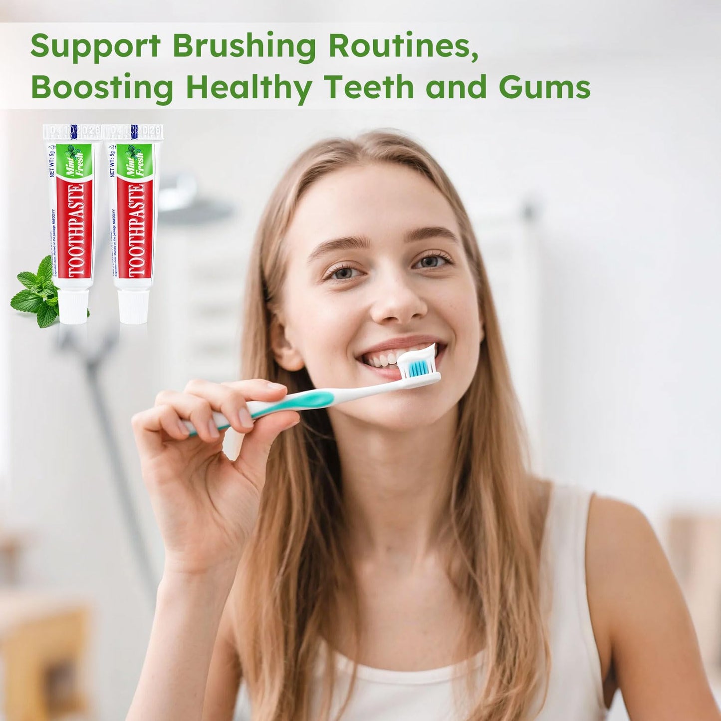 Travel Size Toothpaste Bulk 120 Tubes – Mint Disposable Pocket Paste 0.176 oz