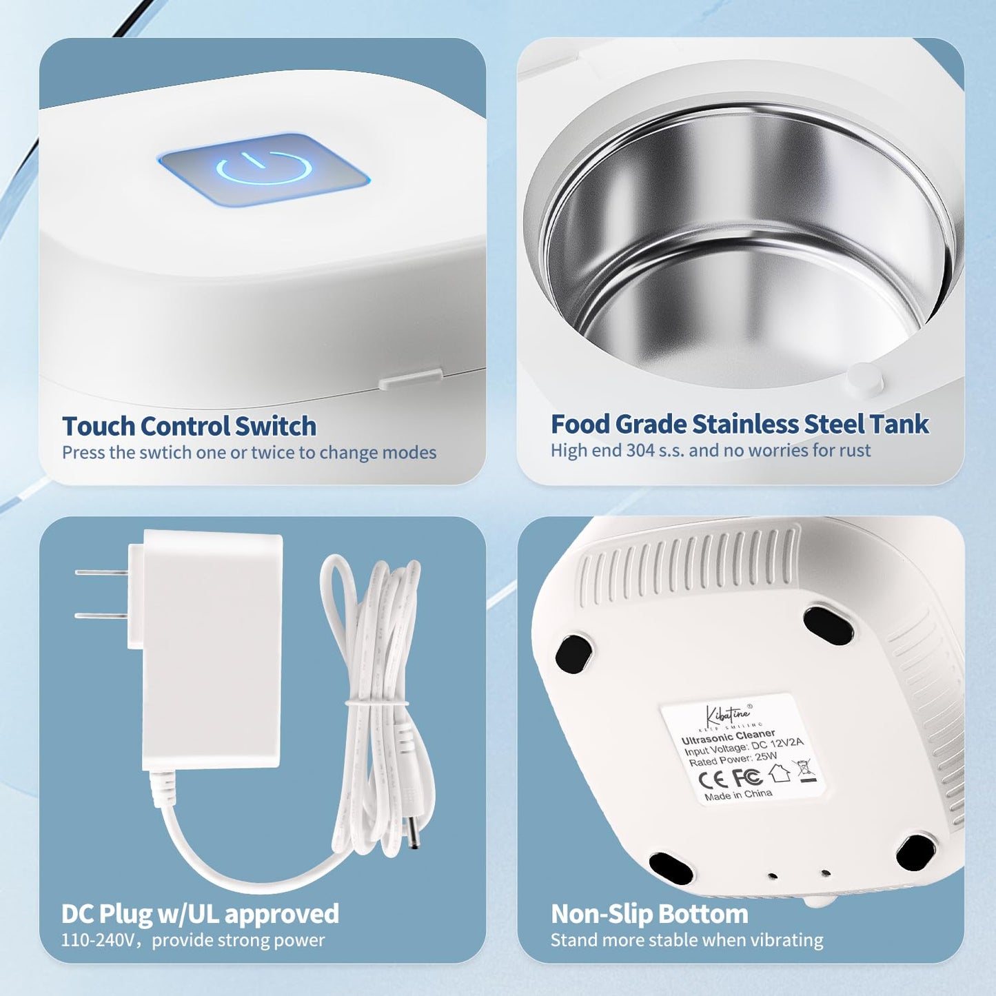 Ultrasonic Retainer Cleaner with UV Light – 45kHz Cleaning for Dentures, Aligners & Jewelry