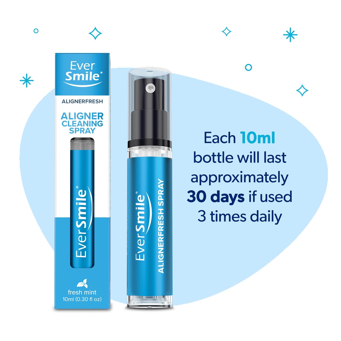 EverSmile AlignerFresh Cleaning Spray for Invisalign & Clear Aligners – Mint, 10ml