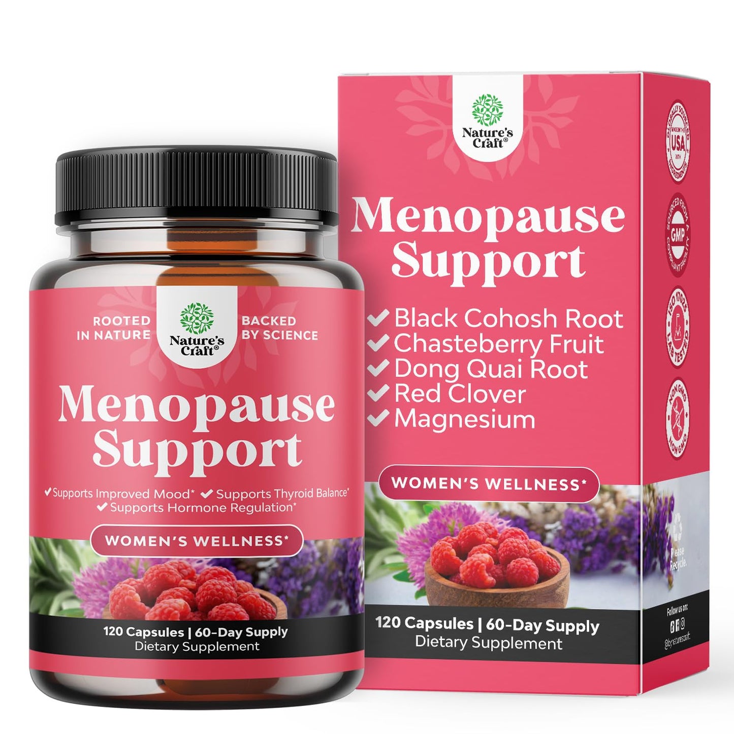 Herbal Menopause Supplement for Women | Hormone Balance & Night Sweats 120 Count