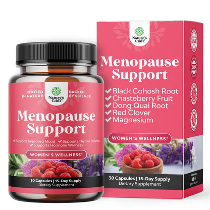 Complete Herbal Menopause Supplement for Women - Multibenefit Menopause Ease Hormone Balance for Women for Night Sweats Mood and More with Dong Quai Vitex Chaste Berry and Black Cohosh - Trial Pack