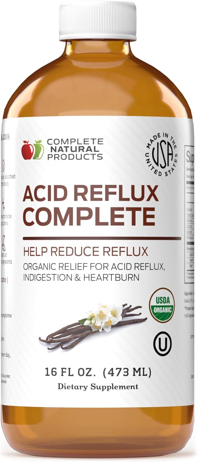 Acid Reflux Complete 16oz - Natural Organic Liquid Heartburn Relief by Complete Natural Products