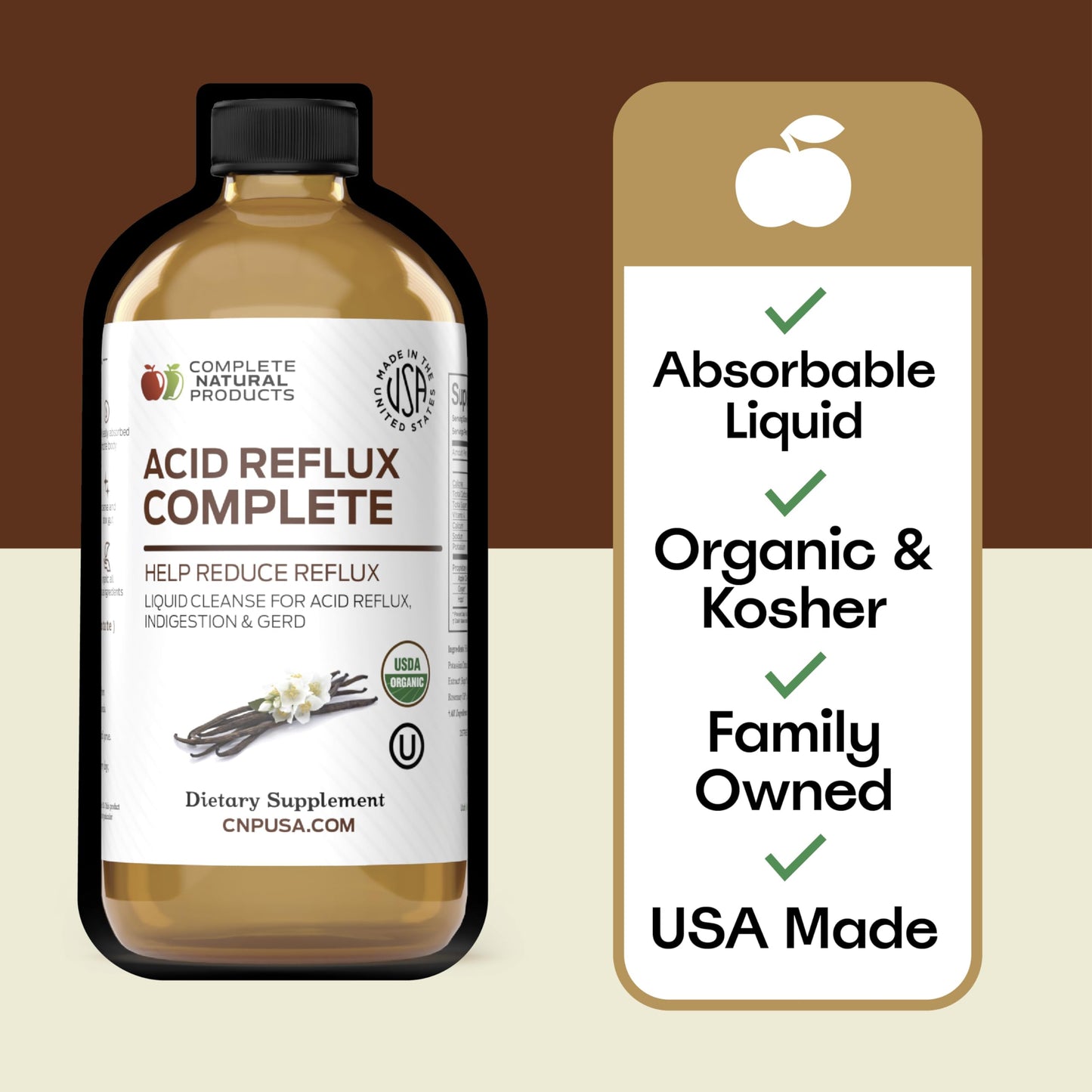 Acid Reflux Complete 16oz - Natural Organic Liquid Heartburn Relief by Complete Natural Products
