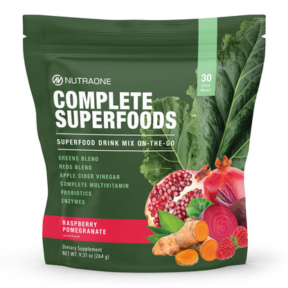 Complete Superfoods Multivitamin with Greens & Reds – Raspberry Pomegranate, 30 Stick Packs
