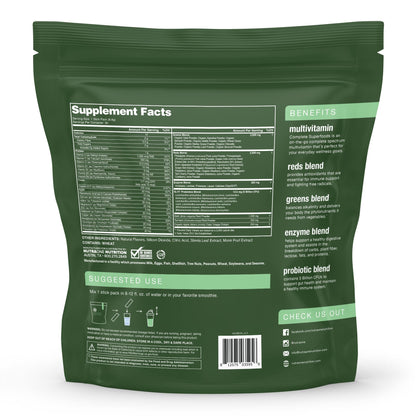 Complete Superfoods Multivitamin with Greens & Reds – Raspberry Pomegranate, 30 Stick Packs