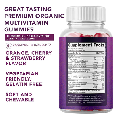 Complete Multivitamin Gummies for Adults - Energy & Immunity - Gluten Free Veggie (90-count)