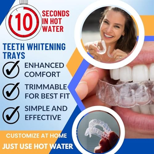 Teeth Whitening Trays Moldable 4-Pc with 2 Slim Cases | BPA-Free