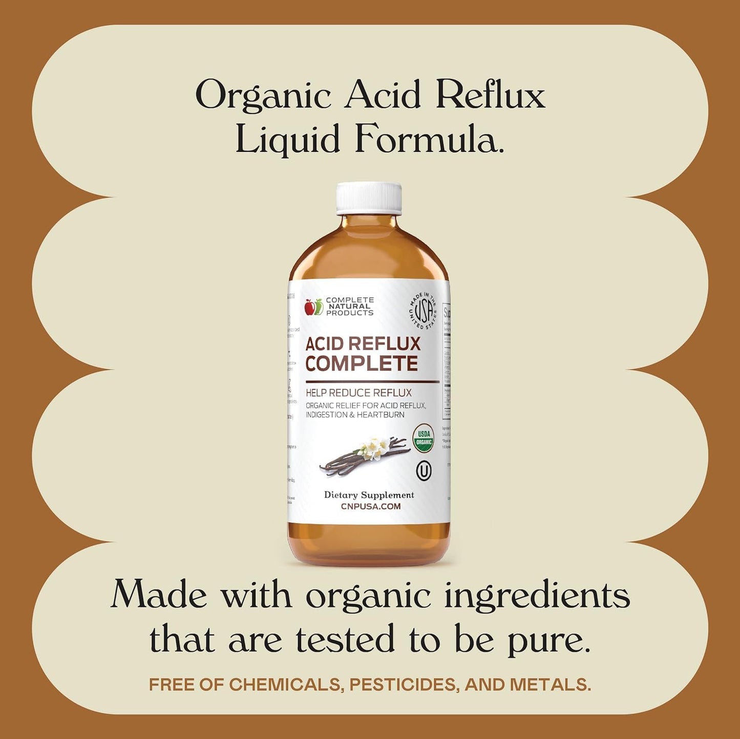 Acid Reflux Complete 16oz – Organic Liquid Heartburn Remedy (Pack of 2) | Complete Natural Products