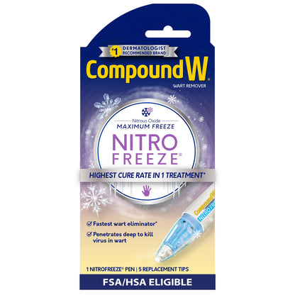 Compound W Nitro Freeze Wart Remover – Deep Freeze Treatment with 5 Replacement Tips