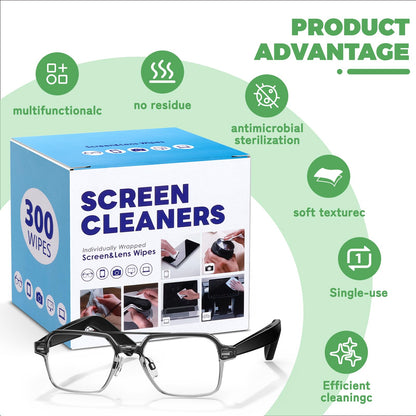 300 Pcs Cleaning Wipes for Glasses & Devices – Pre-Moistened, Scratch-Free