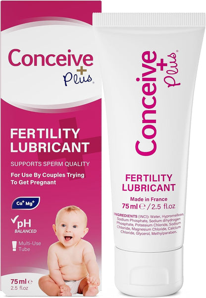 Conceive Plus Fertility Lubricant for TTC Couples – Sperm-Friendly, pH-Balanced, Water-Based Gel – 2.5 oz Tube