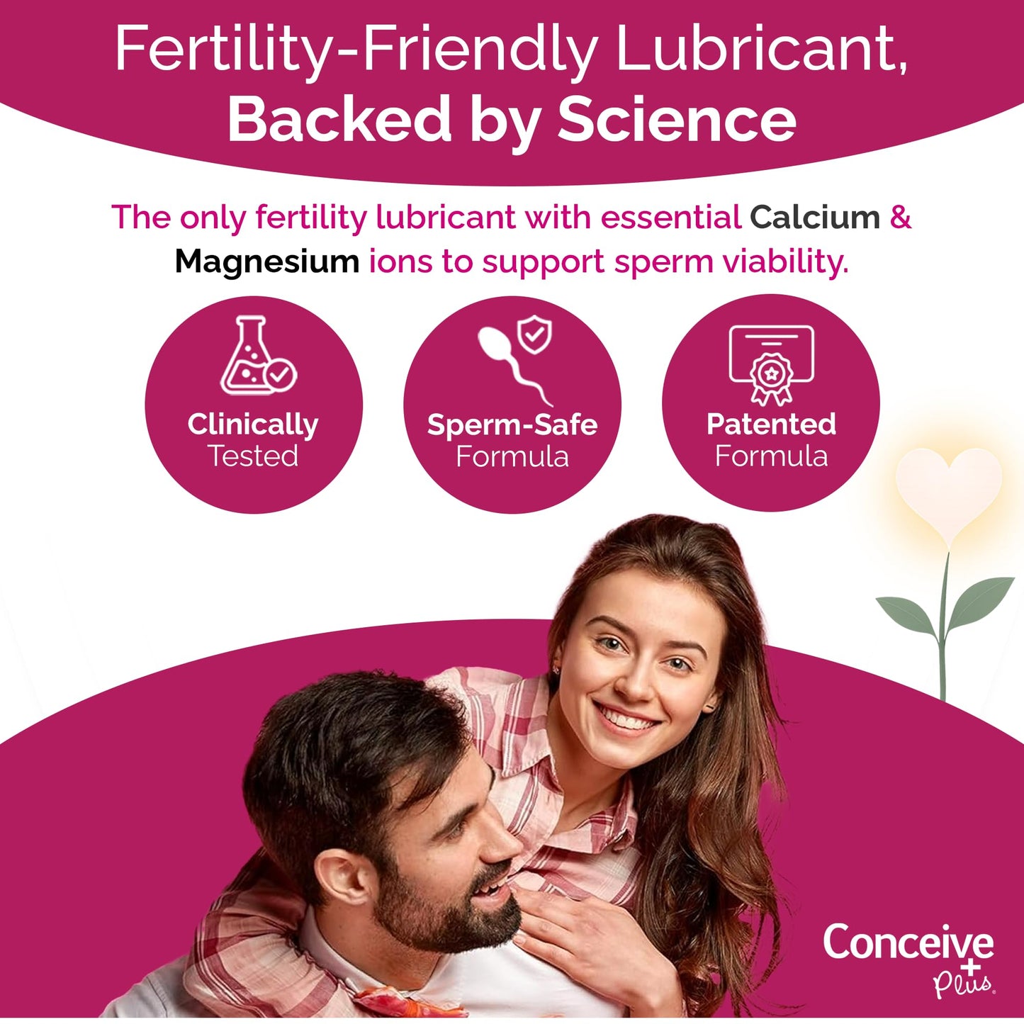 Conceive Plus Fertility Lubricant for TTC Couples – Sperm-Friendly, pH-Balanced, Water-Based Gel – 2.5 oz Tube
