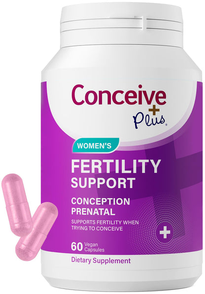 CONCEIVE PLUS Women's Fertility Support - Prenatal Multivitamin for Conception | Non-GMO, Vegan | 30 Days