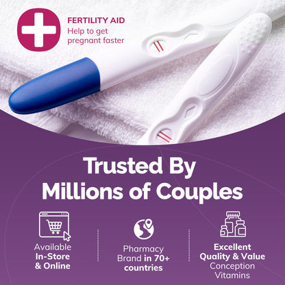 CONCEIVE PLUS Women's Fertility Support - Prenatal Multivitamin for Conception | Non-GMO, Vegan | 30 Days