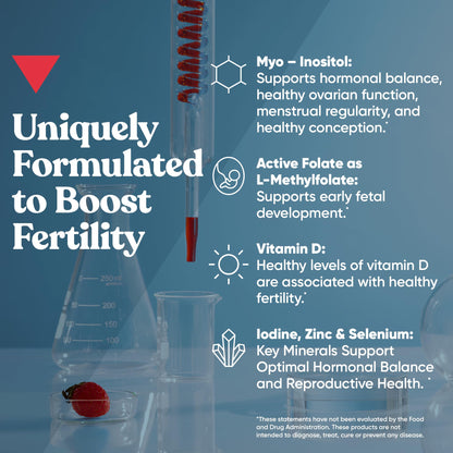 Conception for Her Fertility Gummies - Myo-Inositol, Folate & Vitamins, 75 ct Pectin Gummies