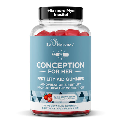 Conception for Her Fertility Gummies - Myo-Inositol, Folate & Vitamins, 75 ct Pectin Gummies