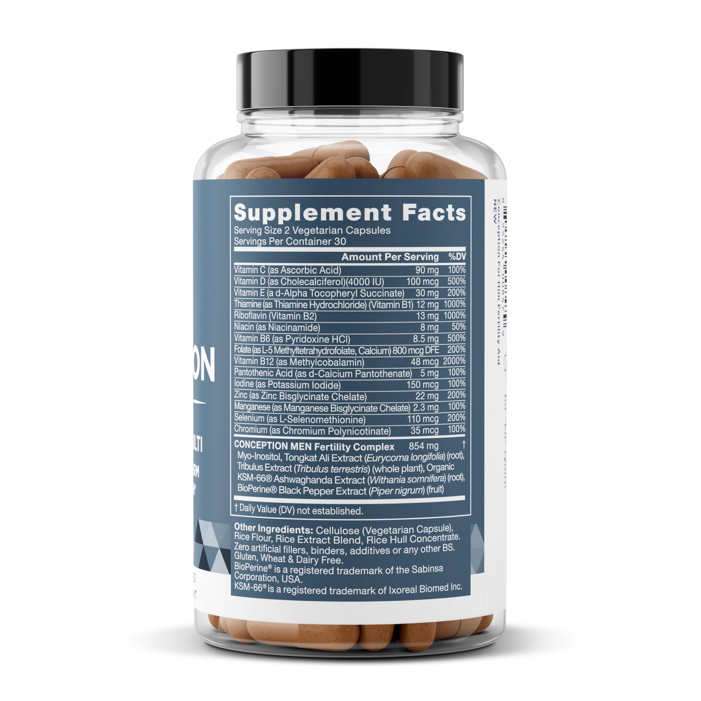 Conception For Him - Men's Fertility Supplements (60 Veg Soft Capsules) | Male Fertility Booster