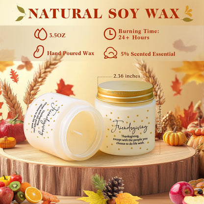 Conelist 12-Pcs Thanksgiving Scented Candles Set – 3.5 oz Soy Wax Glass Jars (Friendsgiving Gift)