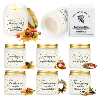 Conelist 6-Piece Thanksgiving Candles Set | 3.5oz Soy Wax Pumpkin-Scented Glass Jars