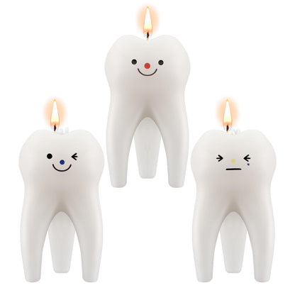 Conelist 3 Pack Tooth Scented Candle – Vanilla Scent for Dental Office & Home, 3.74 x 2.17 x 2.17 in
