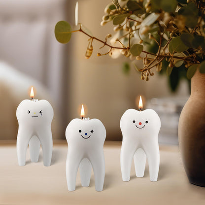 Conelist 3 Pack Tooth Scented Candle – Vanilla Scent for Dental Office & Home, 3.74 x 2.17 x 2.17 in