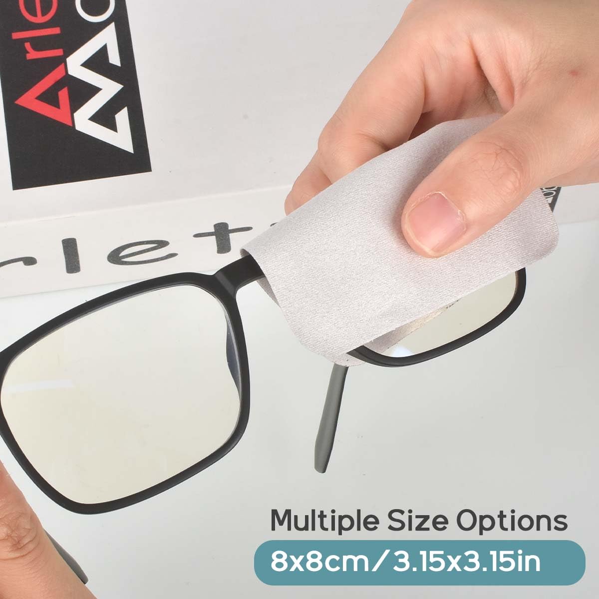 CONLI 60-Pack Small Microfiber Cleaning Cloths for Eyeglasses – Luxury Suede, 8x8 cm