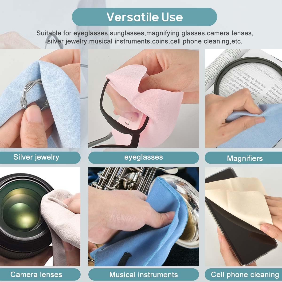 CONLI 60-Pack Small Microfiber Cleaning Cloths for Eyeglasses – Luxury Suede, 8x8 cm