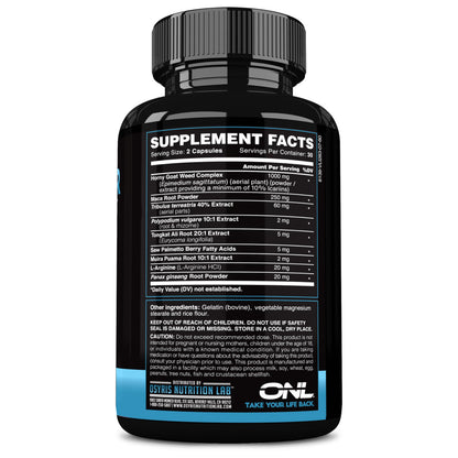 Conquer Men's Fertility Supplement - Testosterone Booster with Maca Root, Horny Goat Weed & Tribulus Terrestris - Male Fertility & Libido Support - 60 Count