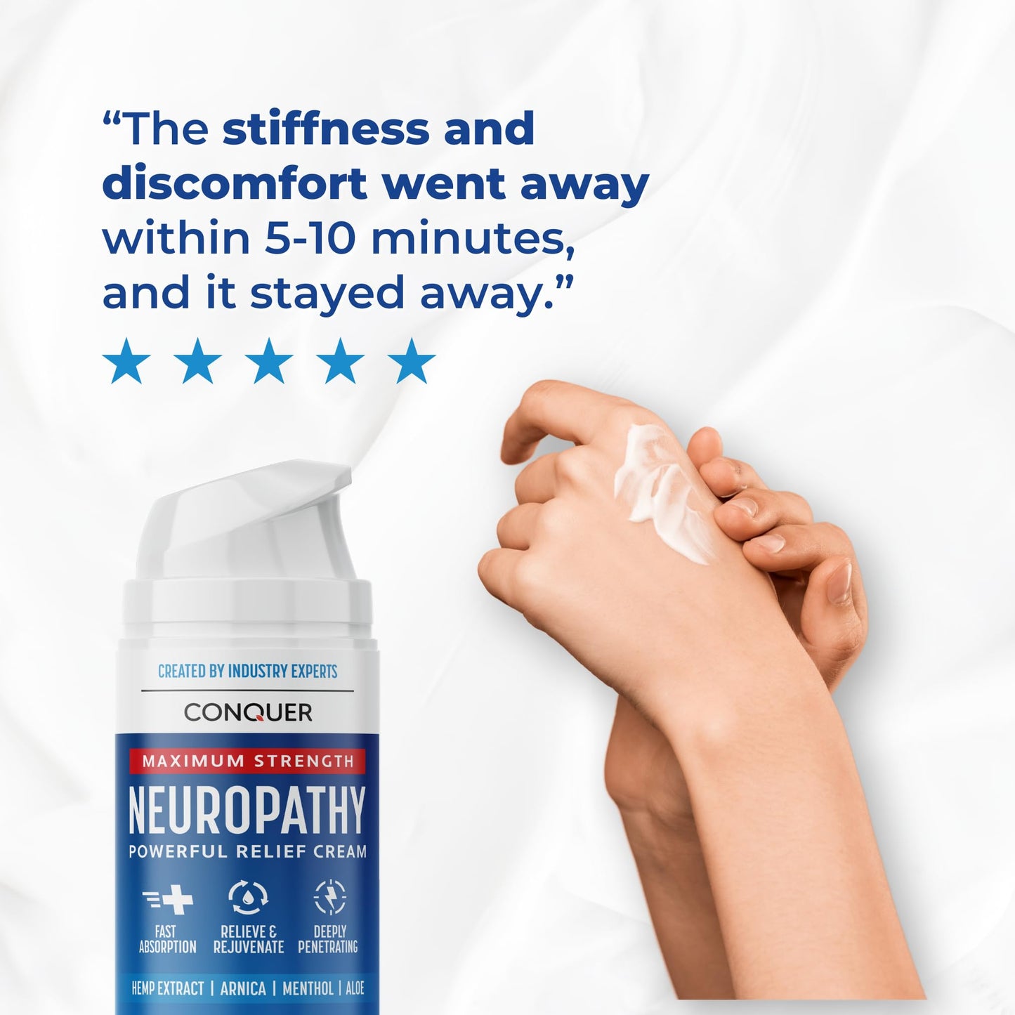 Conquer Neuropathy Cream | Fast-Acting Nerve Pain Relief for Feet & Hands