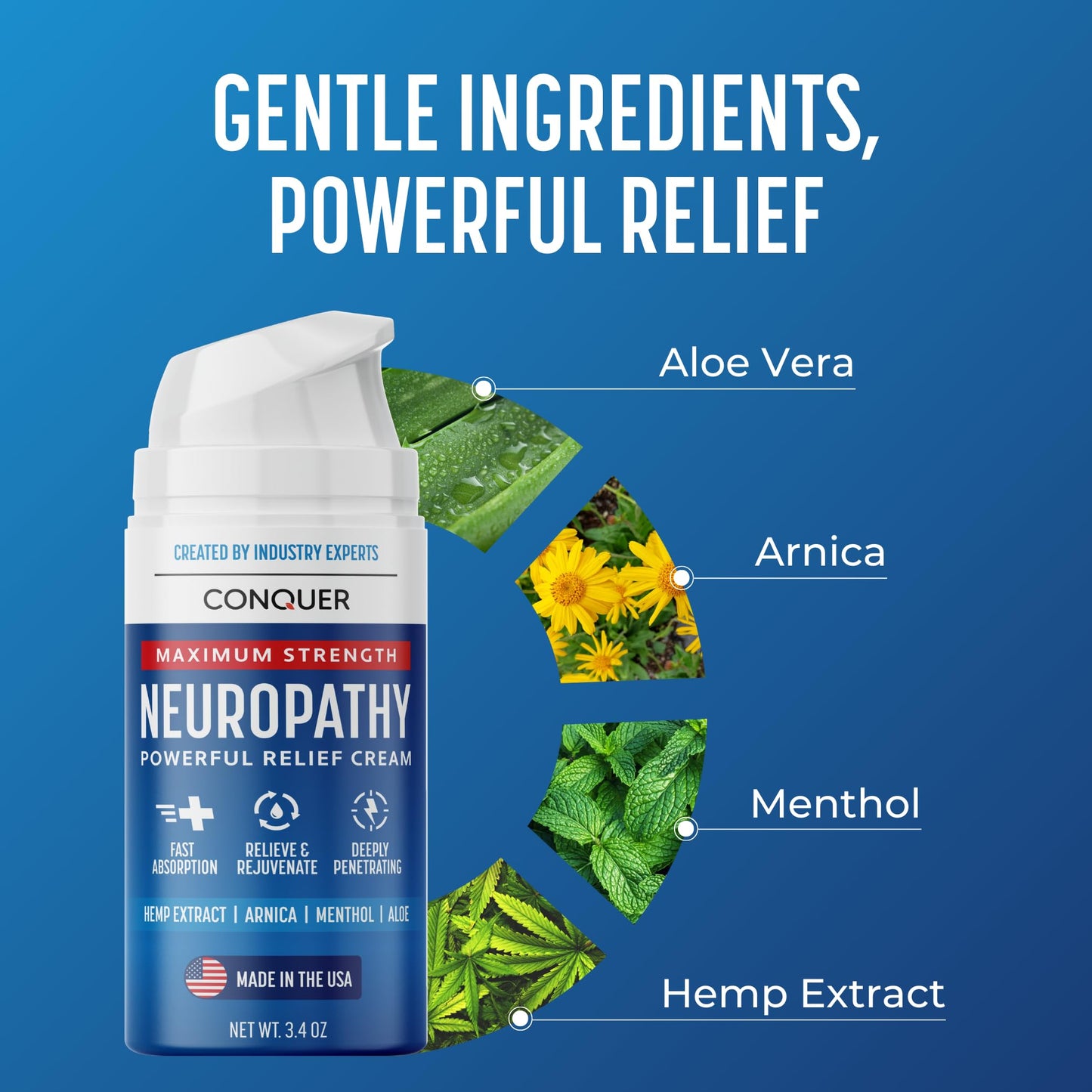 Conquer Neuropathy Cream | Fast-Acting Nerve Pain Relief for Feet & Hands