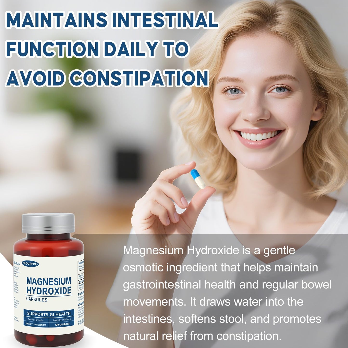 Magnesium Hydroxide Capsules – Constipation Relief & Digestive Health (120 capsules)