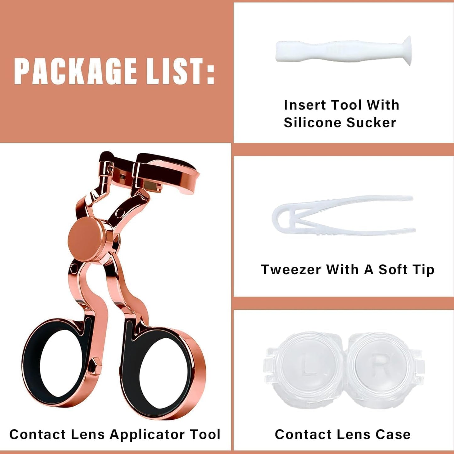 Contact Lens Applicator Tool - Rose Gold | Easy Apply/Remove for Beginners