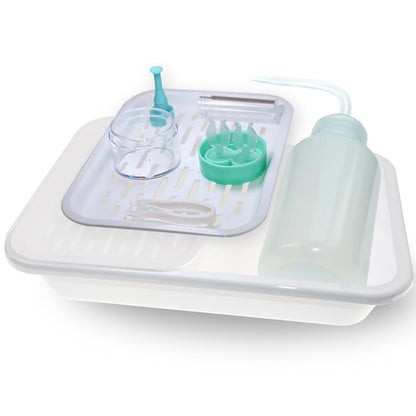 Contact Lens Cleaner Tray | Rinse & Dry Case for RGP/Hard Lenses (150ml)